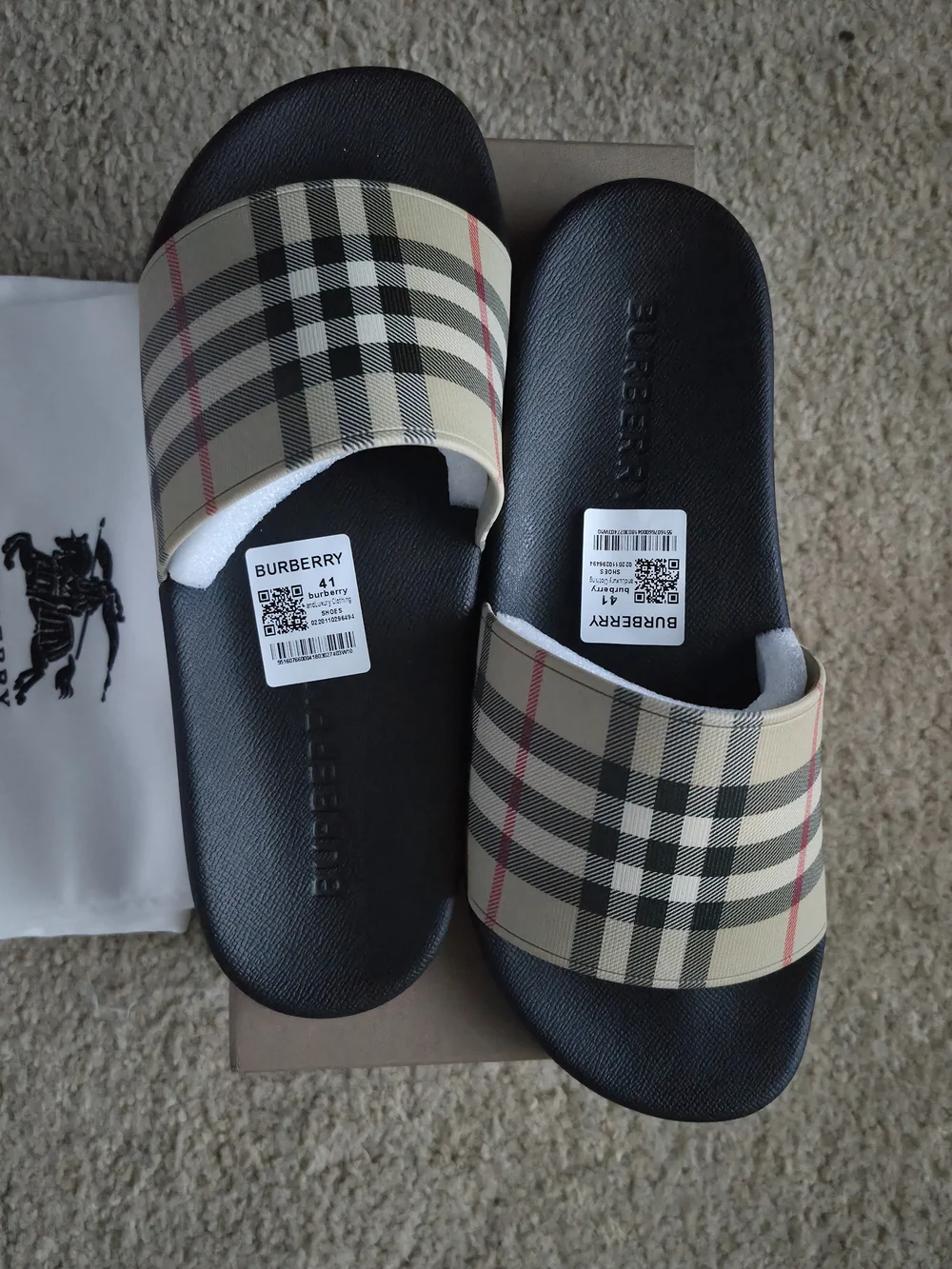 Burberry Mens/Womens Slides Size Europe 41, M8, W9.5